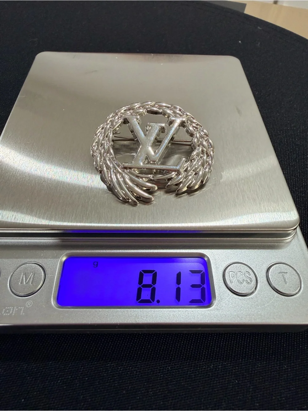 Silver Tone Angel Winged Monogram Brooch Pin | Statement Fashion Jewelry